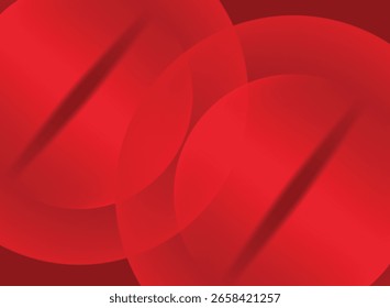 Bold abstract red background with smooth overlapping gradient circles. Perfect for modern presentations, web banners, branding, and stylish graphic design.