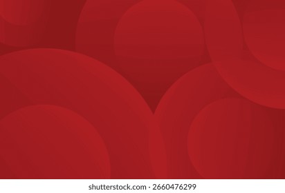  Bold abstract red background with smooth overlapping gradient circles. Perfect for modern presentations, web banners, branding, and stylish graphic design.