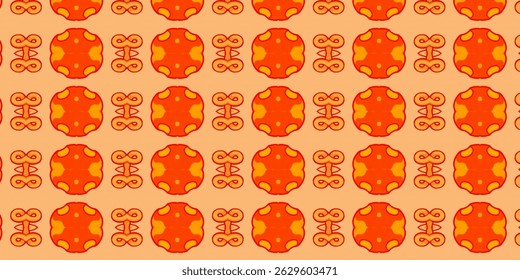 Bold Abstract Seamless Pattern with Vibrant Warm Tones