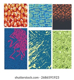 Patrones Abstractas sin costuras audaces para el diseño de la camiseta. Gráficos modernos de Streetwear