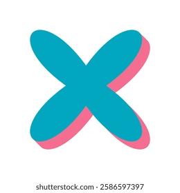 Bold abstract shape icon. Modern symbol with flat design and y2k aesthetic. This brutalist figure with shadow creates a striking visual element, ideal for contemporary graphic projects.