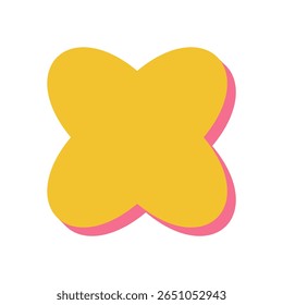 Bold abstract shape icon. Playful figure symbol with a flat silhouette. This modern element features a brutalist aesthetic, capturing the essence of Y2K design, ideal for contemporary graphics.