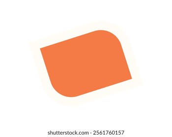 Bold abstract shape icon sticker. Modern geometric figure form. This flat element embodies brutalist style, y2k aesthetic, and graphic simplicity. Ideal for contemporary design projects and artistic