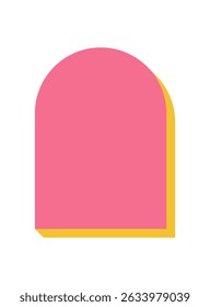 Bold abstract shape. Modern figure and decorative element. This minimal design features a flat icon with brutalist influences and a distinct shadow. Ideal for contemporary projects graphic