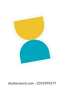 Bold abstract shape sticker. Modern icon with a flat shape. This geometric element reflects brutalism and y2k styles, making it perfect for contemporary graphic projects and artistic designs.