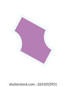Bold abstract shape sticker. Modern figure icon with flat style. Unique element of brutalism, y2k aesthetic, and geometric design. Perfect for contemporary art, graphic projects, or decorative