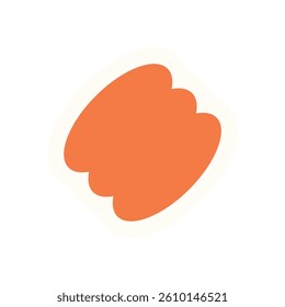 Bold abstract shape sticker. A striking icon of minimal shape. This graphic element showcases y2k brutalism with flat design, ideal for modern decoration or graphic projects.