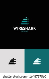 bold abstract shark fin logo design