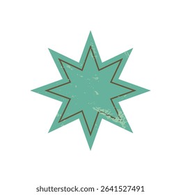 Bold abstract star icon. Modern star shape symbol. This brutalist element features a flat, grunge texture in a contemporary style, ideal for retro design projects or y2k aesthetics.