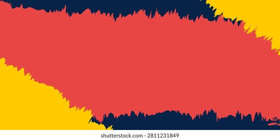 Bold abstract texture background featuring a dynamic interplay of red, dark blue, and yellow brushstrokes. This modern design provides an energetic and artistic backdrop, ideal for various creative applications such as web banners, social media graphics, and presentations, adding a splash of vibrant color.