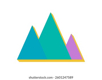 Bold abstract triangle icon. Modern shape figure with a flat design. A geometric element, Y2K style, enhances contemporary brutalism, perfect for creative projects and graphic needs.