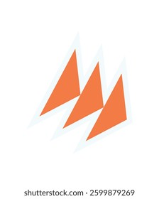 Bold abstract triangle icon sticker. Modern geometric shape symbol. Minimal brutalism, y2k aesthetic, graphic design element, suitable for various creative projects.