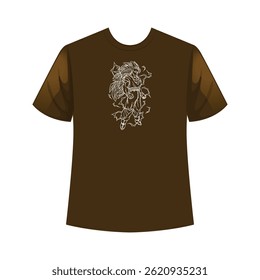 Bold abstract t-shirt design featuring vibrant colors and dynamic patterns.