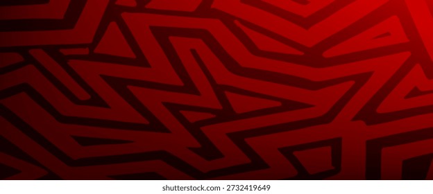Bold abstract vector background with layered zigzag lines in deep red tones, creating a dynamic and energetic modern pattern.