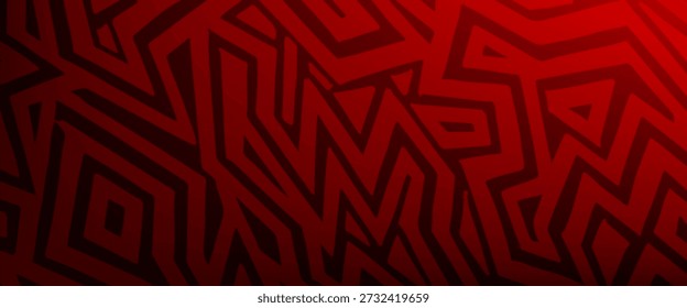 Bold abstract vector background with layered zigzag lines in deep red tones, creating a dynamic and energetic modern pattern.