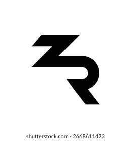 Bold and abstract ZR logo features a geometric design, representing innovation, modern design and clean branding. Its sharp lines and unique form provide.