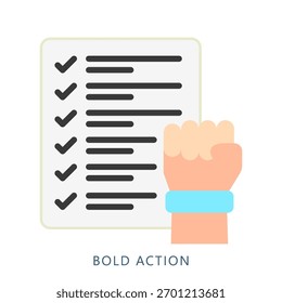 Icono de la mini ilustración de la acción audaz. Uso Para El Concepto Moderno, Impresión, Ui, Ux Kit, Web Y Desarrollo De App. Vector Relacionado Con Finanzas De Negocios, Administración Y Más