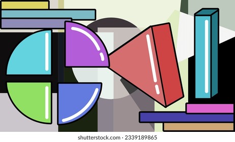 Bold Aesthetic, minimalistic, monochromatic, geometry shapes background wallpaper vector