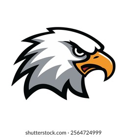 Bold and aggressive, vector eagle head design is perfect for branding, logos, and sports mascots.
