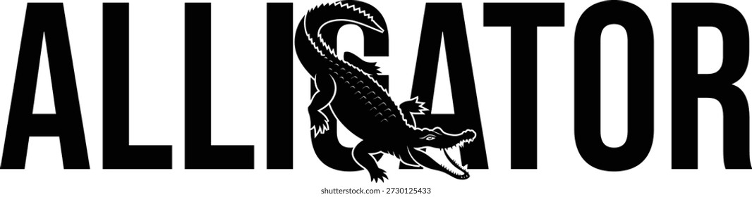 Bold Alligator Typografy Design - Leistungsstarke Reptilienbeschriftung für Wildtierschutz, Sumpfwanderungen und Projekte des südlichen Erbes