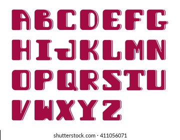 Bold alphabet of capital Latin letters sans serif. Vector set of letters for design