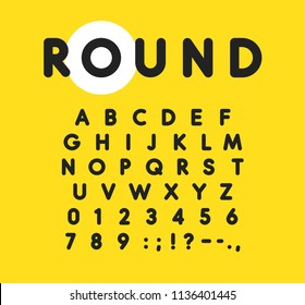 Bold alphabet with rounded and soft corners. Modern font for advertising, web, event, child party, other business. 