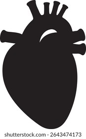Bold Anatomical Heart Silhouette – Perfect for T-Shirts, Tattoo Designs, and Medical Decor	