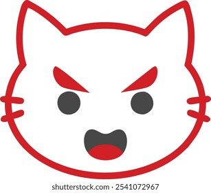 Bold angry cat silhouette vector icon, perfect for sports team mascots and brand logos. This fierce feline design adds attitude and edge to any competitive branding.