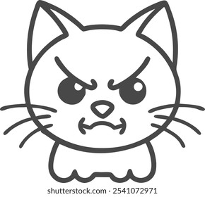 Bold angry cat silhouette vector icon, perfect for sports team mascots and brand logos. This fierce feline design adds attitude and edge to any competitive branding.