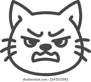 Bold angry cat silhouette vector icon, perfect for sports team mascots and brand logos. This fierce feline design adds attitude and edge to any competitive branding.