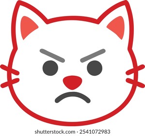 Bold angry cat silhouette vector icon, perfect for sports team mascots and brand logos. This fierce feline design adds attitude and edge to any competitive branding.