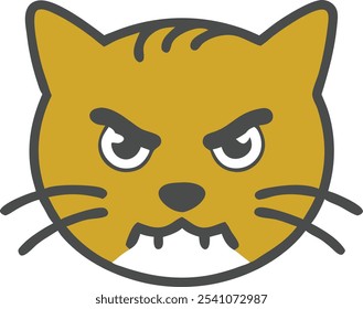 Ícone de vetor de silhueta de gato irritado ousado, perfeito para mascotes de equipe de esportes e logotipos de marca. Este design felino feroz adiciona atitude e vantagem a qualquer marca competitiva.