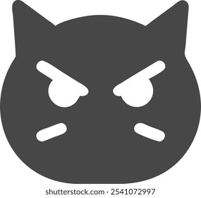 Bold angry cat silhouette vector icon, perfect for sports team mascots and brand logos. This fierce feline design adds attitude and edge to any competitive branding.