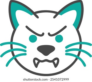 Bold angry cat silhouette vector icon, perfect for sports team mascots and brand logos. This fierce feline design adds attitude and edge to any competitive branding.