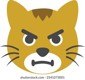 Ícone de vetor de silhueta de gato irritado ousado, perfeito para mascotes de equipe de esportes e logotipos de marca. Este design felino feroz adiciona atitude e vantagem a qualquer marca competitiva.