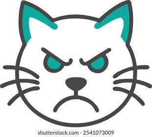 Bold angry cat silhouette vector icon, perfect for sports team mascots and brand logos. This fierce feline design adds attitude and edge to any competitive branding.