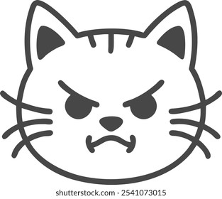 Bold angry cat silhouette vector icon, perfect for sports team mascots and brand logos. This fierce feline design adds attitude and edge to any competitive branding.