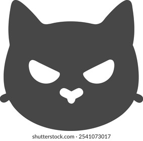 Bold angry cat silhouette vector icon, perfect for sports team mascots and brand logos. This fierce feline design adds attitude and edge to any competitive branding.