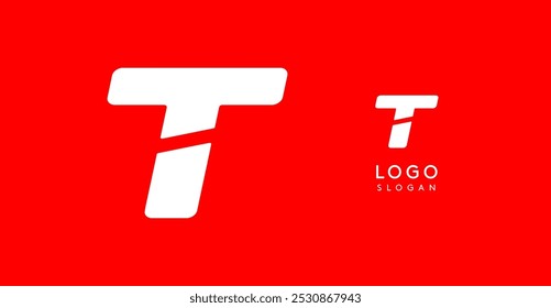 Letra angular negrito T, recortes geométricos, estilo esportivo minimalista, identidade corporativa dinâmica, logotipo atlético e automotivo, forte design tipográfico. Tipo de vetor