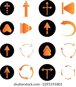 Bold Arrow Collection Vector Icons Set