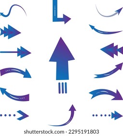 Bold Arrow Collection Vector Icons Set