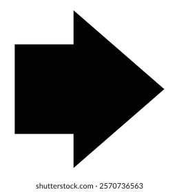 Bold arrow icon in black style. Thick arrow icon vector isolated on white background.