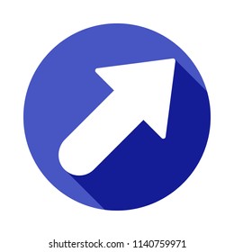 bold arrow icon in Flat long shadow style
