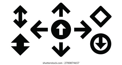Bold Arrow Icons Collection – Direction and Navigation Vector Set