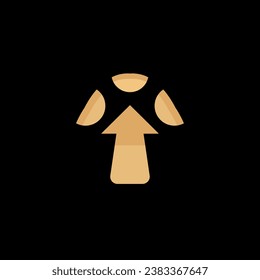 Bold Arrow Mushroom Foundations logo design