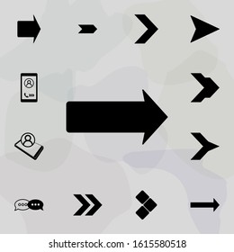 Flecha negrita en el icono derecho. Iconos Web conjunto universal para web y móvil