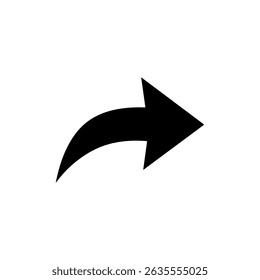 Bold arrow silhouette icon vector flat design.