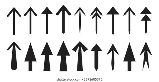 Bold Arrows Collection Isolated Thick Cursor Arrows Set in Black Vector Illustration up down left right arrowhead