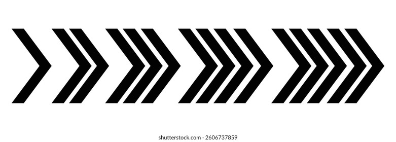 Bold Arrows Pointing Right vector on white background