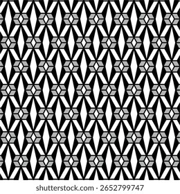 Patrón geométrico Art Deco audaz con diamantes y fondo de cubos 3D. 